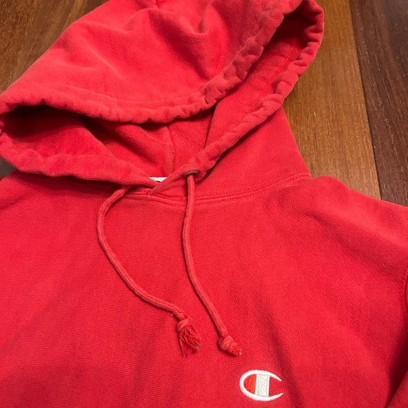 Vintage Champion Reverse Weave Red Hoodie, Size Small, Made in Honduras - Picture 4 of 8